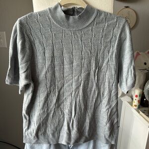 Gray Cable Knit Shirt